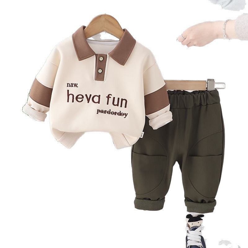 Boys' fall/winter sweatshirt  new round neck kids' fashion loose long sleeve top, toddler & child sweatshirt set