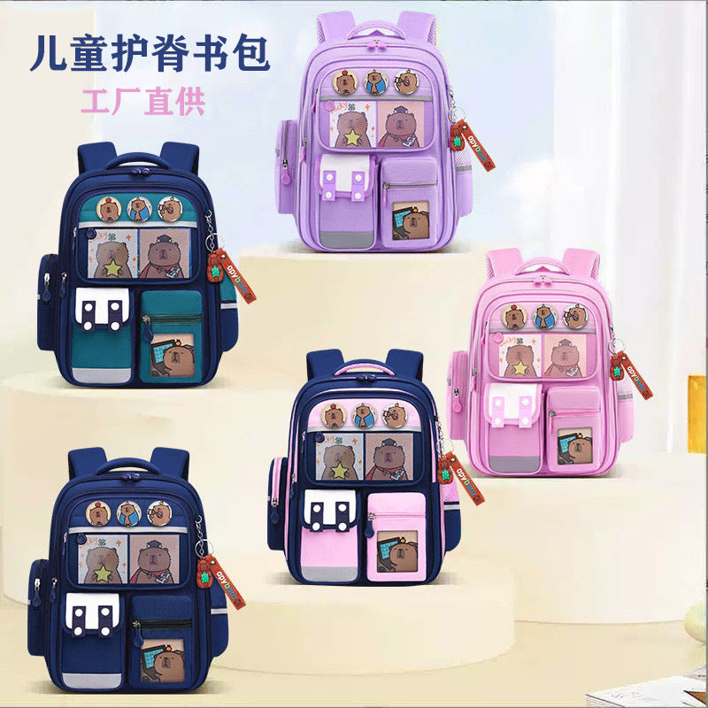Kapibara new primary school bag, men's and women's 1-3-6 grades, light spine protection, large-capacity children's backpack