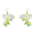 Green island beaded flower stud earrings for women - 2025 new hot style, beach vacation vibes, statement earrings, accessories