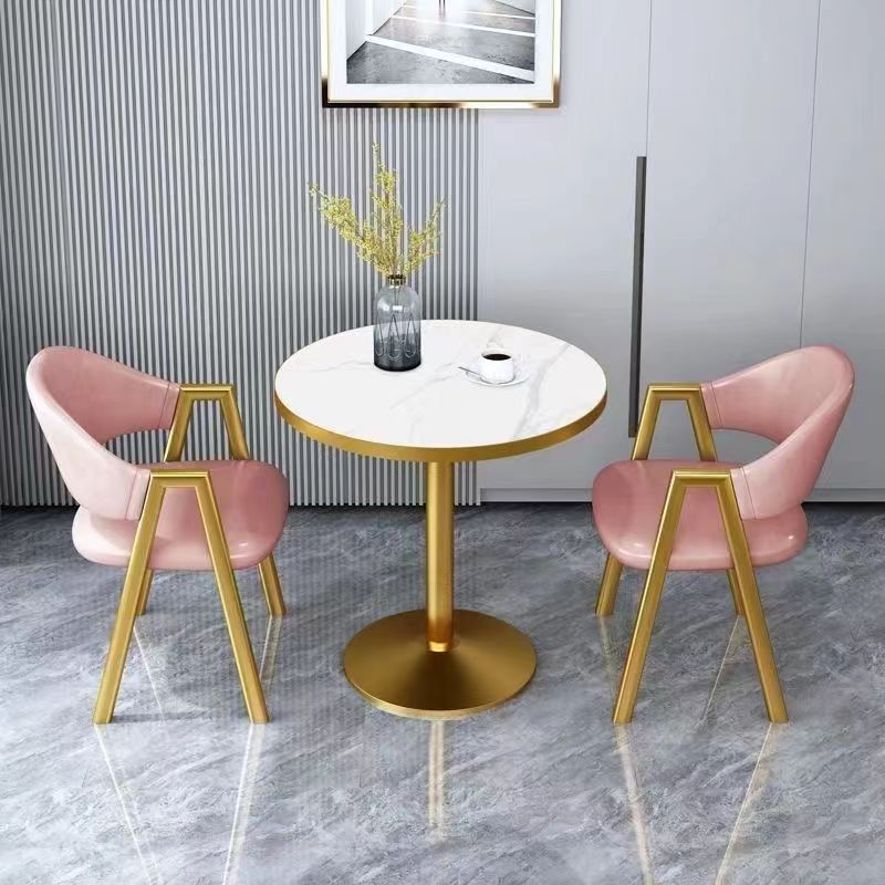 Scandinavian style small round table negotiation table and chair combination balcony for home sales office milk tea shop reception and reception casualcasual