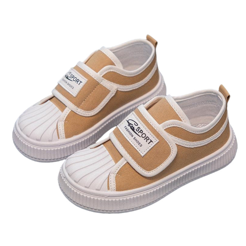 Girls' shell toe canvas shoes breathable boys' athletic sneakers  new spring/autumn kids' casual white shoes trendy