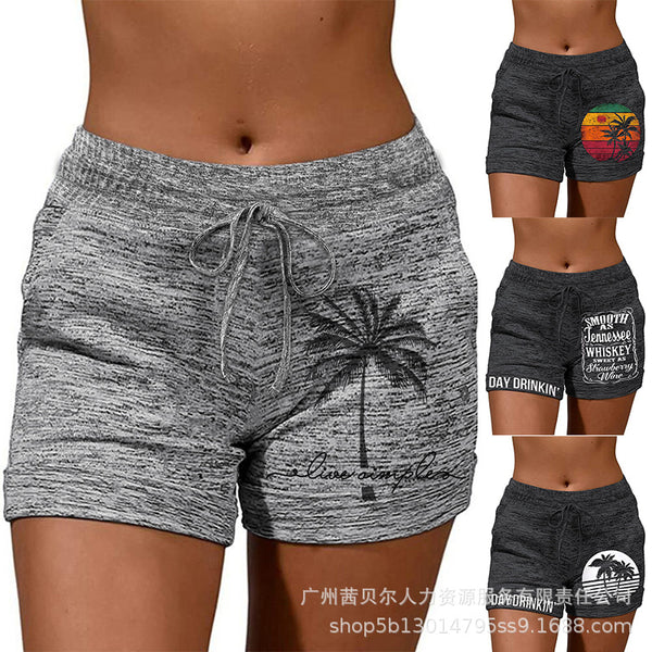 Spot  new  printed yoga pants casual pants sports outdoor women's shorts JCK0016