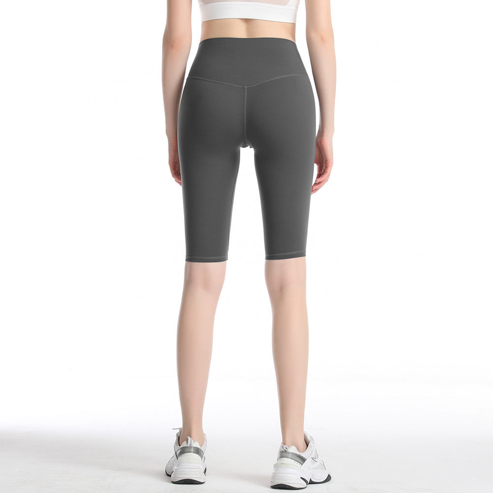 Clearance double-sided brushed naked feeling fitness pants yoga clothes high waist tight sports half length pants yoga shorts women