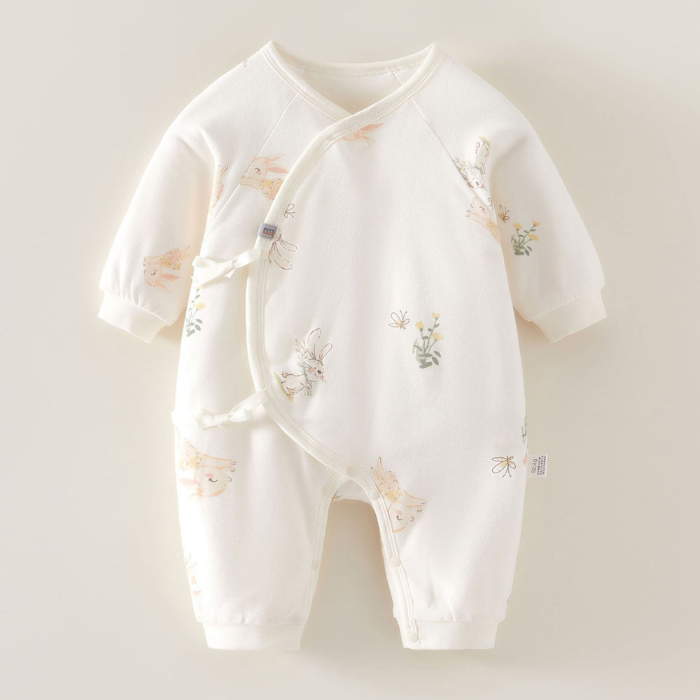 Babibele autumn/winter lightweight cotton romper, quilted newborn butterfly onesie, super cute newborn baby bodysuit