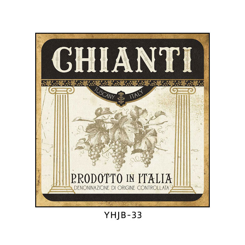 American bar decorative painting retro industrial style creative KTV box red wine glass hanging painting nostalgic wine mural