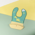 Baby tableware suitkidswaterproofpatchwork silicone bib baby cartoon eating special saliva pocket feeding