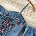 Hong kong style retrochicsuit female sweet and spicy girl off-shoulder camisole outwearhigh waist slit skirttwo-piece set