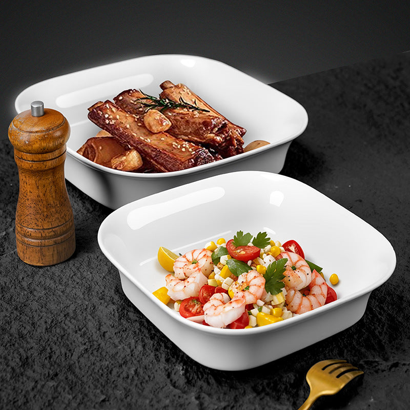 Creative minimalist ceramic baking pan - square ceramic deep dish for restaurants, hotels, and home use - perfect for fruit, salads, and baking