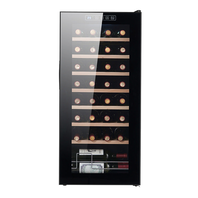 Custom-built smart air-cooled wine cooler - minimalist stainless steel wine cabinet for restaurants and bars, maintaining consistent temperature and humidity