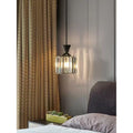 Modern minimalist bedroom bedside pendant light, simple bar counter entryway lighting, single-head suspension crystal chandelier
