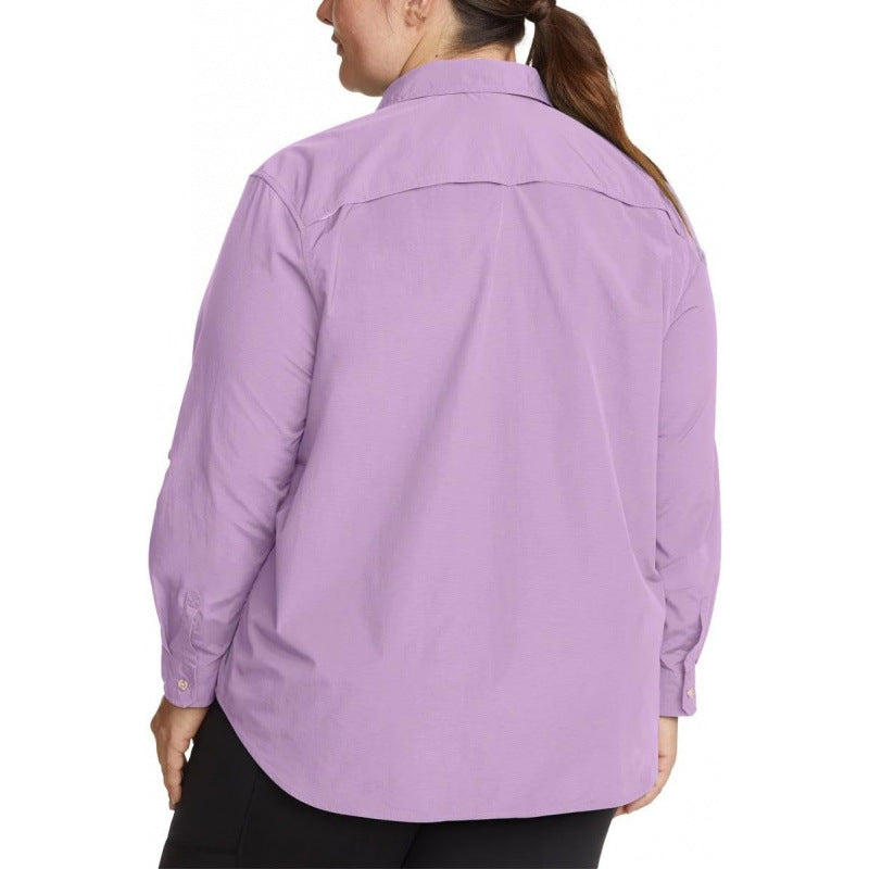 Amazon fashion lightweight polo neck long sleeves shirt  spring new arrivalfashionelegantloosetops