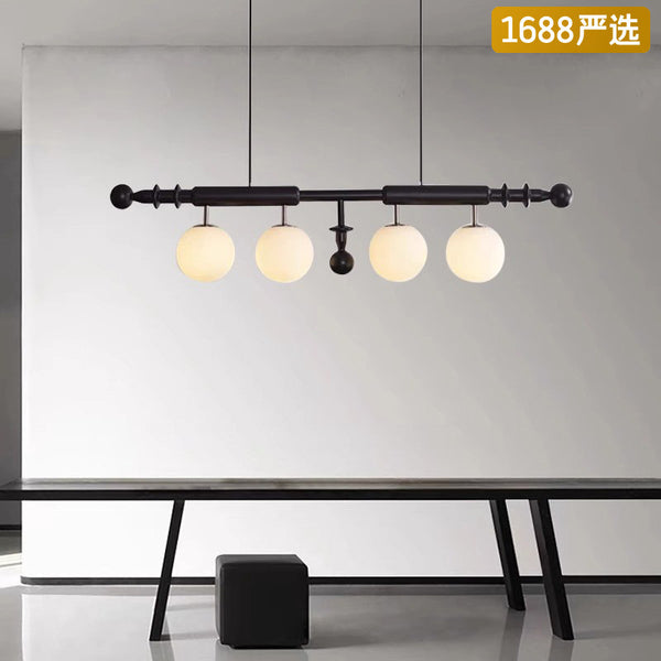 [Strict selection] French medieval chandelier wabi wind dining table strip light retro designer bar table solid wood chandelier