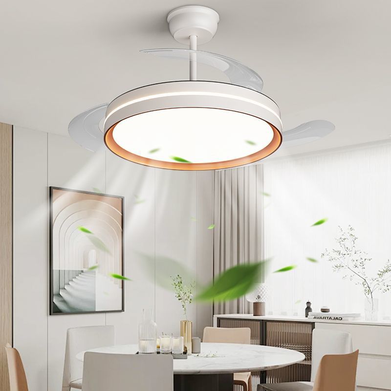 Zhongshan Lighting Ceiling Fan Light Bedroom Ceiling Fan Light Household Living Room Full Spectrum Dining Room Invisible Electric Fan Ceiling Fan