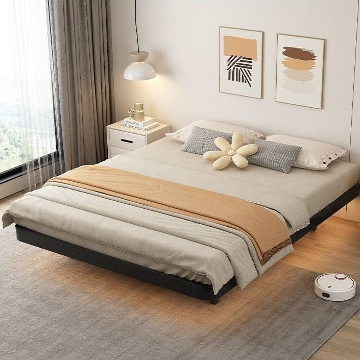 Iron suspended bed frame without bedside thickened steel frame double bed tatami row frame 1.5m single bed