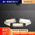 Marble all-copper chandelier designer creative restaurant rectangular modern new chinoiserieaccessible luxury living room bedroom study lamp