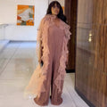 European and american cross-border women's fashion:  autumn new collection - stylish v-neck, ruffle-trimmed, slimming jumpsuit with a unique design