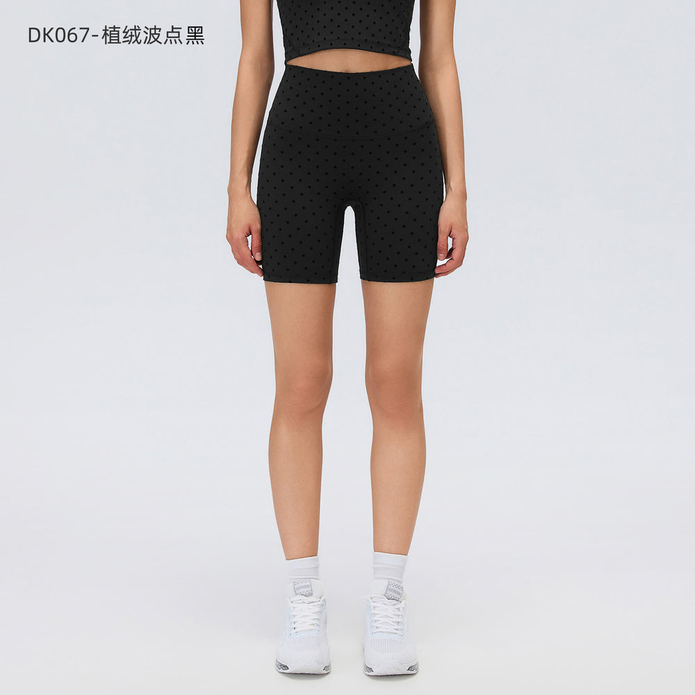 Big brand same style beautiful black polka dot yoga leggings women's stand collar jacket outwear silmslimming look sports suit