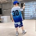 Boys' quick-dry basketball outfit summer set  new cool & stylish mid-to-large kids summer sports fashionable children's summer style