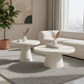 Microcement conical tea table - nordic style living room accent table - space-saving, cream-colored, trendy coffee table