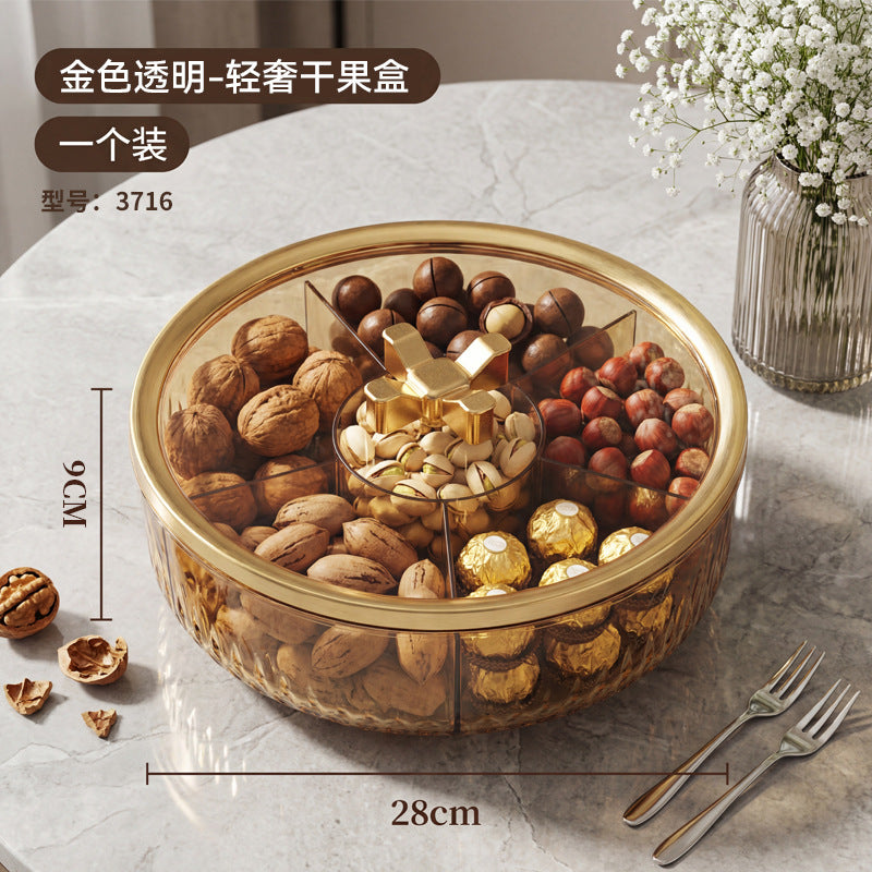 2026 new candy box fruit plate - trendy rotating fruit bowl for home, living room, coffee table, snack storage, and dried fruit display - perfect for chinese new year!