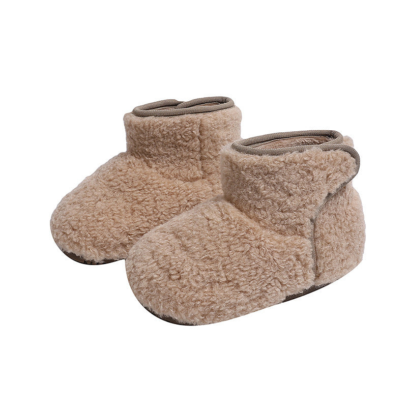 Girls' fashion snow boots - new autumn/winter korean style kids' fuzzy shoes - plush lined warm cotton shoes for little girls