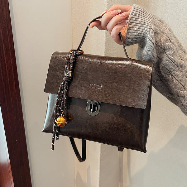 2025 new niche design women's bags, fashionable texture women's handbags, high-end backpacks, simple casual bags