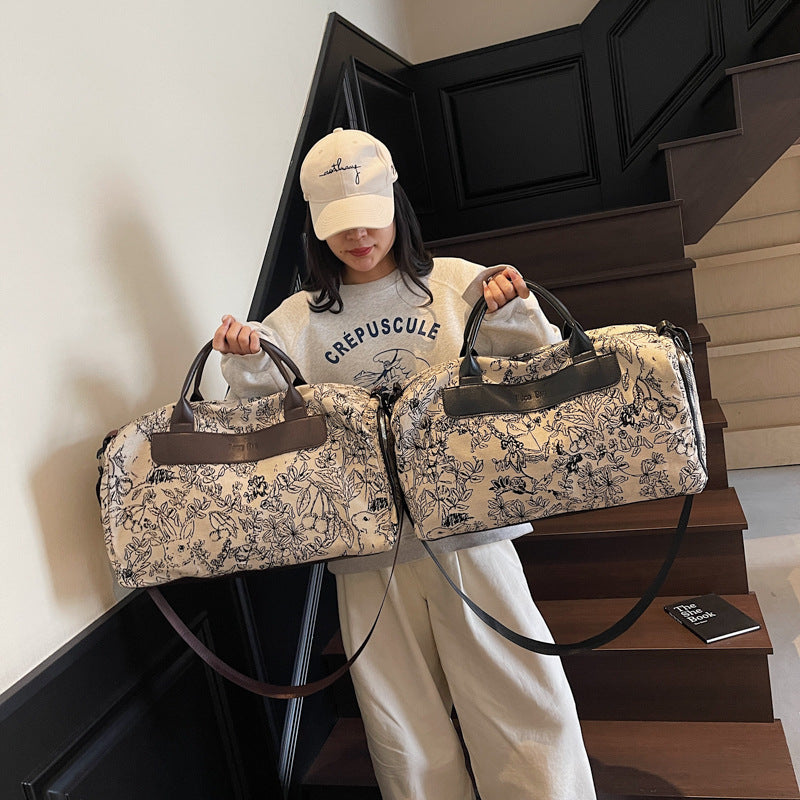 New Chinese-style large-capacity short-distance travel bag, women's lightweight portable luggage bag, maternity bag storage bag, travel luggage bag