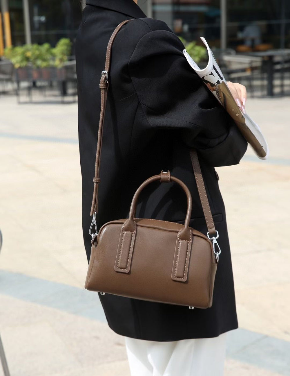 Genuine leather women's handbag 2024 autumn/winter new retro tote bag large capacity shoulder bag fashion commuter crossbody bag