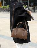 Genuine leather women's handbag 2024 autumn/winter new retro tote bag large capacity shoulder bag fashion commuter crossbody bag