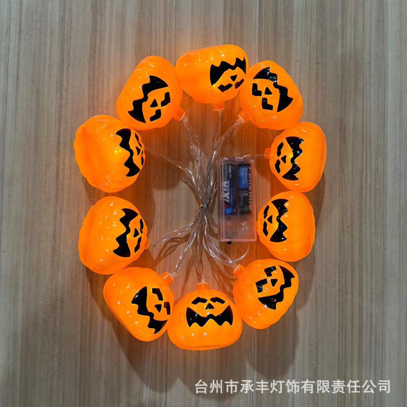 2024 Cross-border New Halloween Light String  Eyeball Skull Pumpkin Light Scene Arrangement Decoration Ambient Light