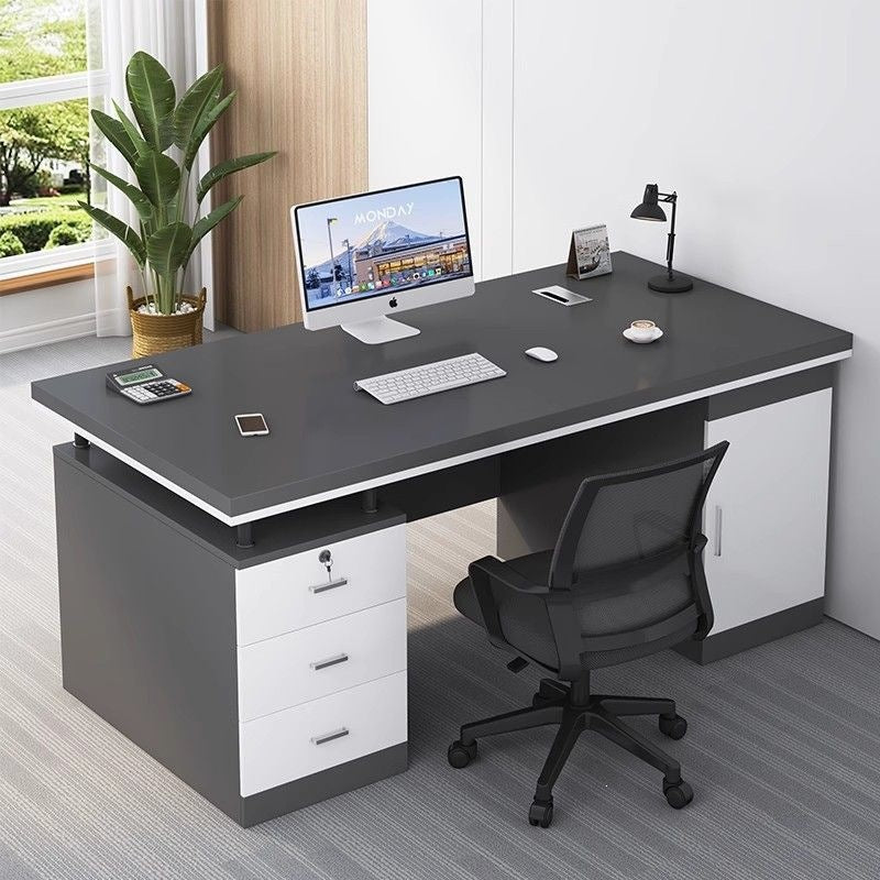Office desk - minimalist modern design, suitable for employees, home use, students, and renters. bedroom desktop computer desk, freestanding