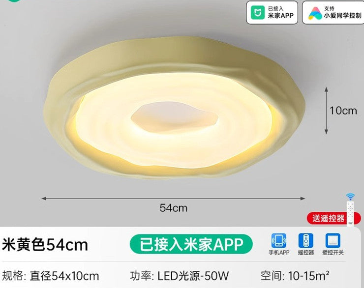 Full Spectrum Ceiling Light Cookies Master Bedroom Ceiling Light Eye Protection Nordic Modern Simple Cream Wind Children's Room Lighting