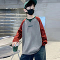 Boys' autumn long-sleeve top, trendy streetwear hoodie, spring/autumn style,  new arrival, big kids' autumn outfit, korean style, cool and stylish