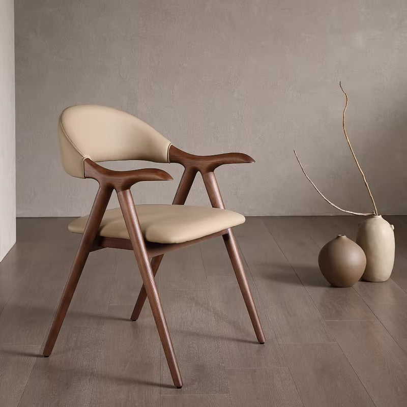 Used solid wood dining chair modern accessible luxuryclassy design tea room desk negotiation armrest back ash wood chair