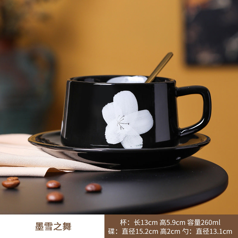Nordic retro underglaze ceramic coffee cup exquisite afternoon tea milk gift cup and saucer set mug
