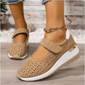 plus size clogs -  summer new arrival: lightweight, hollow-out, breathable, velcro closure, wedge heel loafers