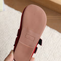 Vancahao girls' velvet princess shoes, new spring  collection: kids' double-row velcro moccasins, soft sole flats