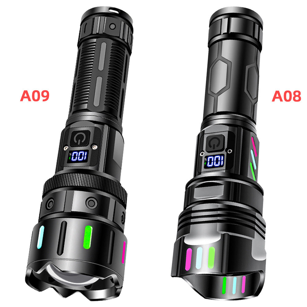 Cross-border new laser gun flashlight outdoor super bright long-distance telescopic portable white laser charging tactical flashlight