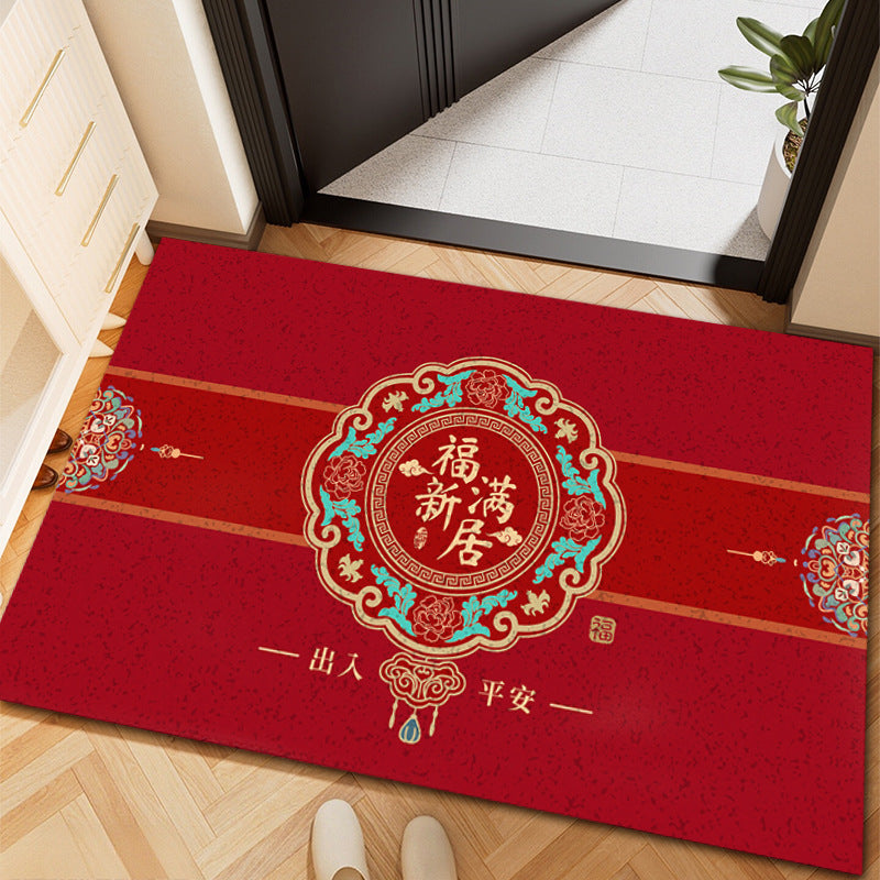New chinoiserie entrance door floor mat can be cut, entrance door mat, front door mud scraper, dirt-resistant wire loop carpet