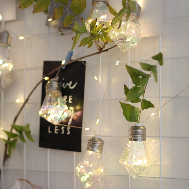 Factory direct sales 100 lights 10 bulbs LED light strings Copper wire light bulbs Diamond lighting, Christmas tree decorative light bulbs