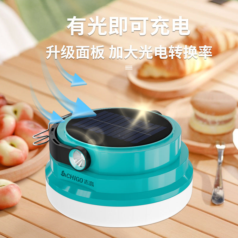 Chigo camping light solar outdoor rechargeable long battery life tent light emergency light camping light lighting