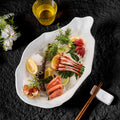Minimalist hotel high-end creative sashimi plating personalized premium unique shaped seafood fruit salad dish ceramic plate
