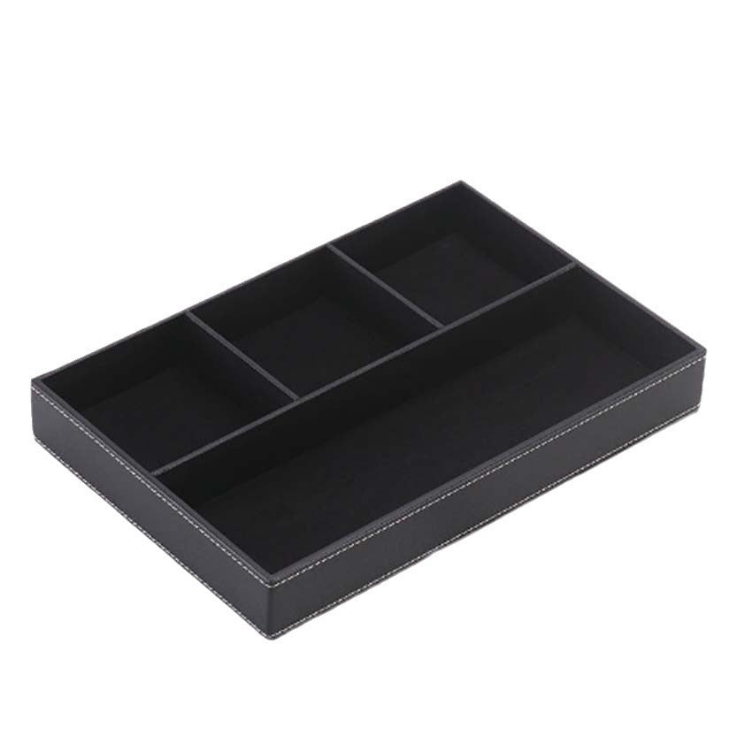 Fashion four-grid plate, multi-functional storage box, bedroom jewelry storage, entrance key, mobile phone placement plate, leather