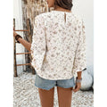 code new arrival  women's original elegant ruffle short sleeve printed blouse