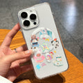 Cute rabbit & bear iphone 17 case, apple 16 magnetic shockproof high-transparency clear 15 soft case 13