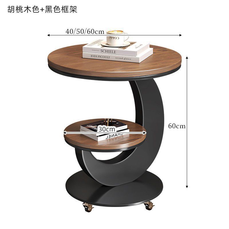 Sofa side table small coffee table living room modern italianaccessible luxury slate double layer round table corner table creative side table new arrival