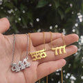 Amazon fashion custom stainless steel pendant necklace - european and american popular numbered choker