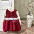 Girls' chic tweed-style patchwork mesh fleece-trimmed tulip skirt & versatile sweater two-piece set - trendy style
