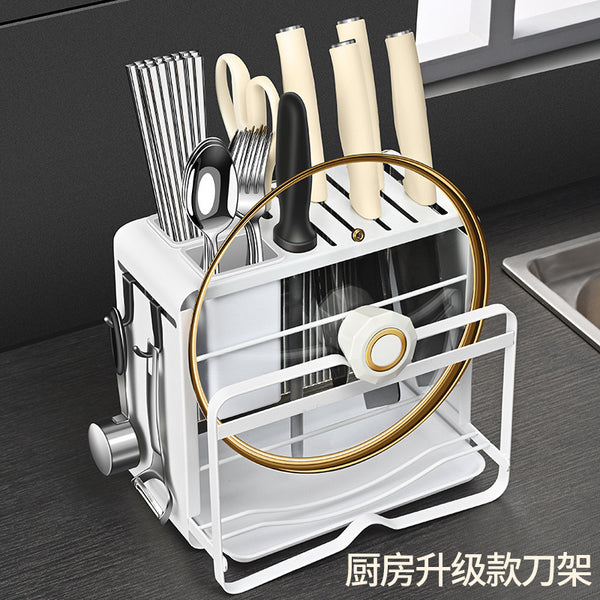 Multifunctional kitchen tool holder Drain countertop storage rack Household stainless steel cutting board tool rack