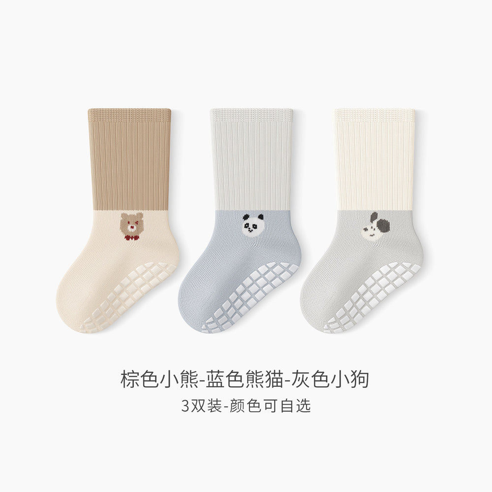 Baby elephant baby socks combed cotton breathable dot glue non-slip floor socks spring autum cartoon boneless infant socks
